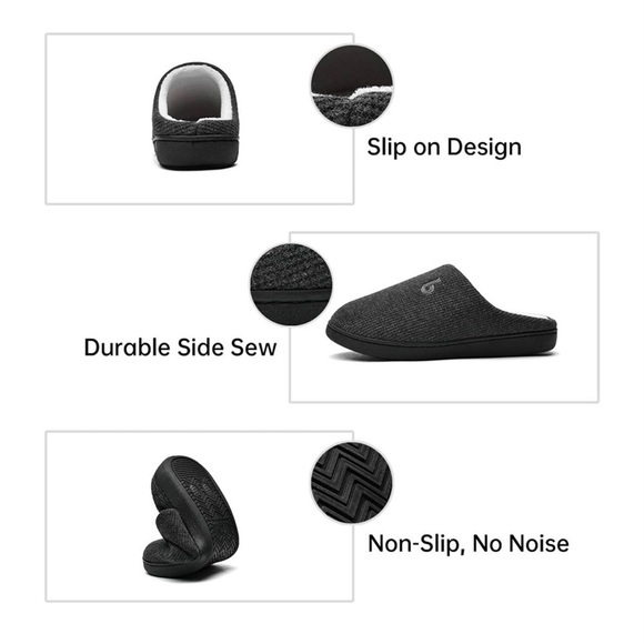 New Women’s Memory Foam House Slippers Gray​ - Picture 5 of 7